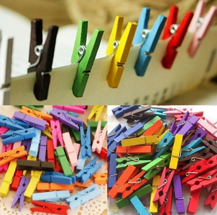 Mini wooden pegs pack of 25