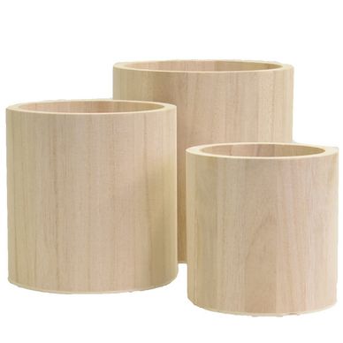 Wooden Pots PK 3