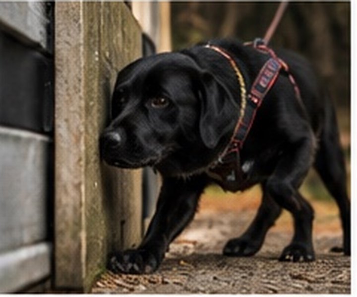Dog taking part in one-to-one scentwork training